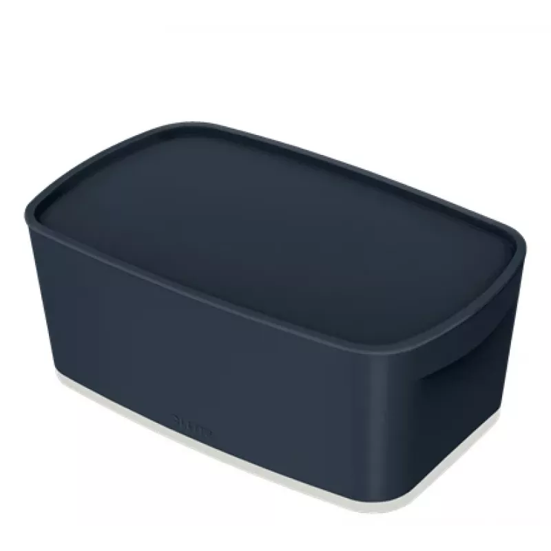 Caja de almacenamiento Leitz MyBox Cosy Small con tapa, caja de almacenamiento, gris, rectangular, plástico, liso, interior