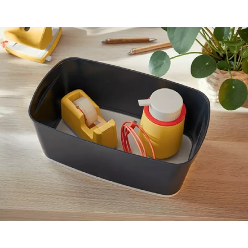 Caja de almacenamiento Leitz MyBox Cosy Small con tapa, caja de almacenamiento, gris, rectangular, plástico, liso, interior
