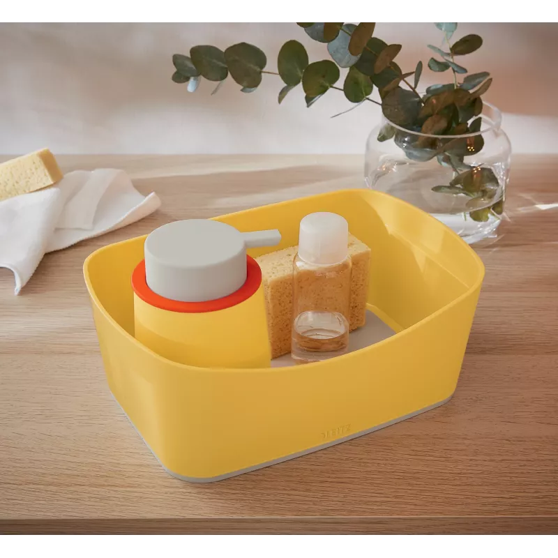 Bandeja de almacenamiento Leitz MyBox Cosy, bandeja de almacenamiento, amarillo, rectangular, plástico, monocromático, 246 mm