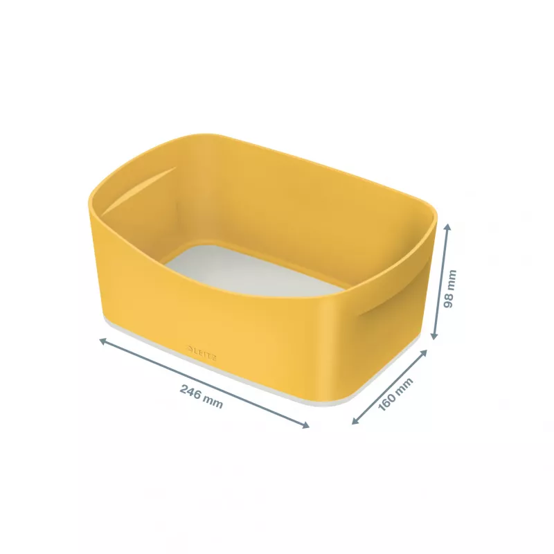 Bandeja de almacenamiento Leitz MyBox Cosy, bandeja de almacenamiento, amarillo, rectangular, plástico, monocromático, 246 mm