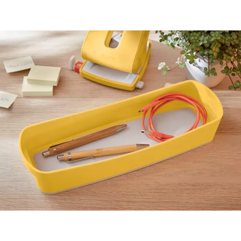 Leitz MyBox Cosy bandeja organizadora larga, almacenamiento, caja de almacenamiento, amarillo, rectangular, plástico, monocromático, 307 mm