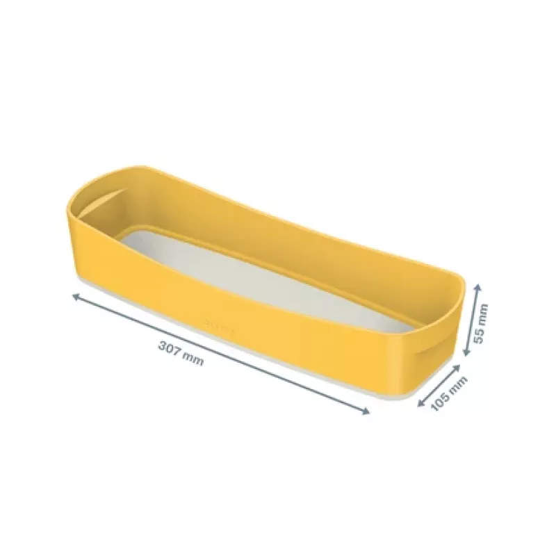 Leitz MyBox Cosy bandeja organizadora larga, almacenamiento, caja de almacenamiento, amarillo, rectangular, plástico, monocromático, 307 mm