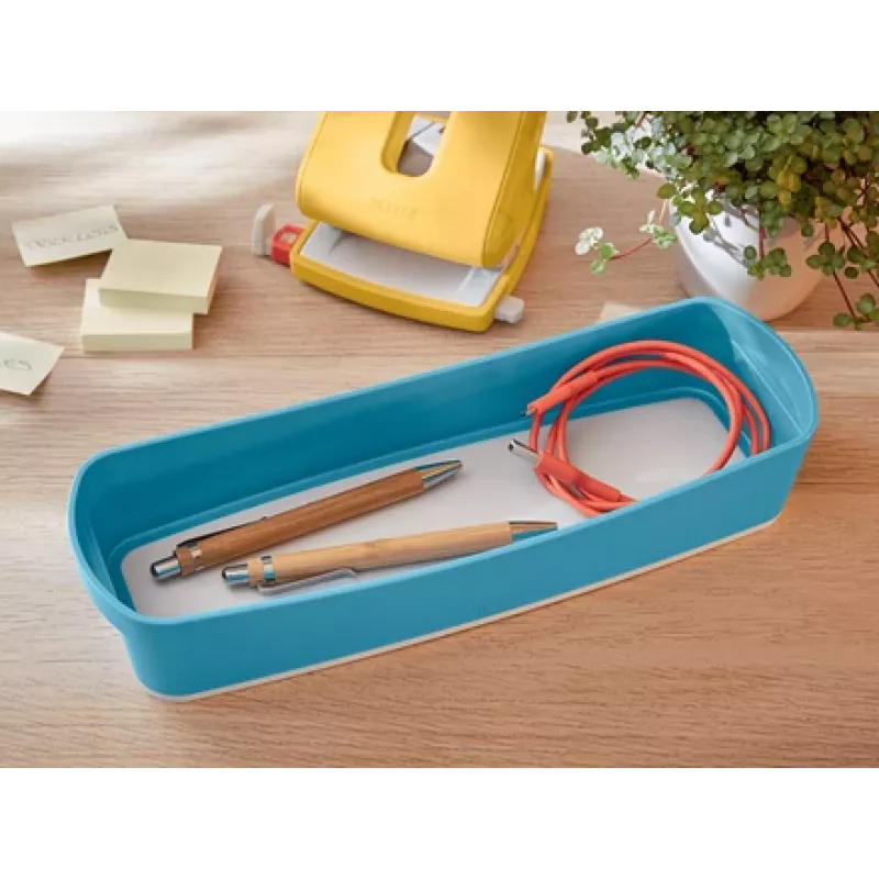 Leitz MyBox Cosy bandeja organizadora larga, almacenamiento, caja de almacenamiento, azul, rectangular, plástico, monocromático, 307 mm
