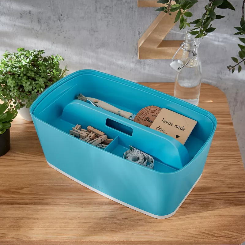 Leitz MyBox Cosy bandeja organizadora con asa, pequeña, almacenamiento, azul, plástico, 307 mm, 181 mm, 56 mm, 300 g