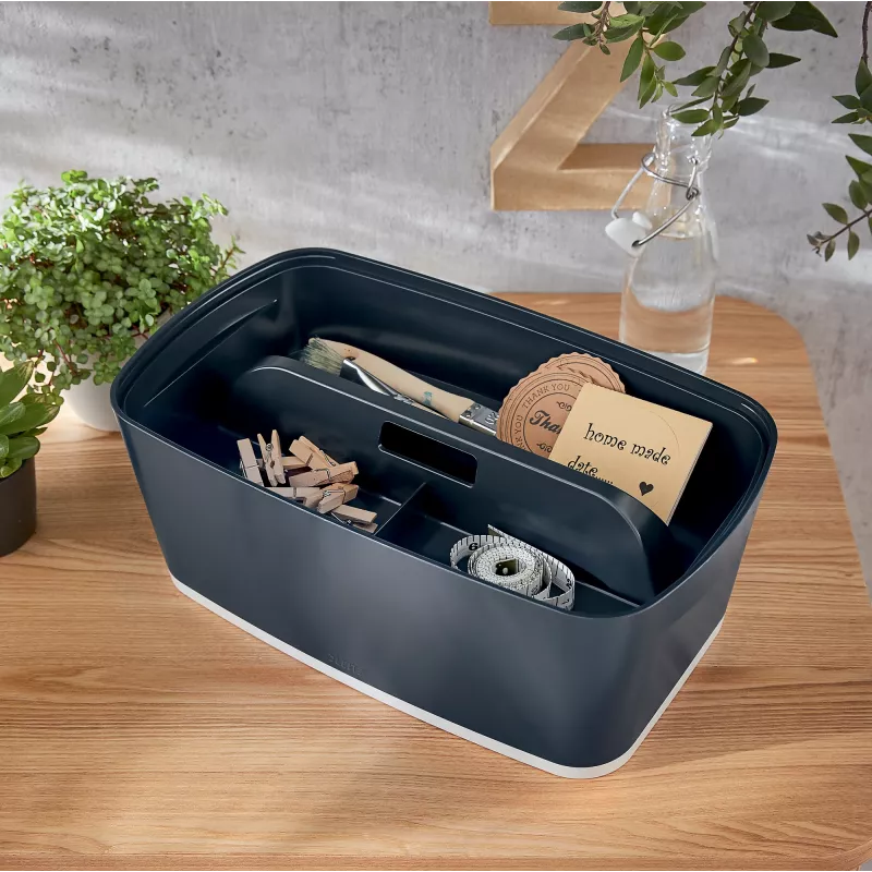 Leitz MyBox Cosy bandeja organizadora con asa Small, almacenamiento, gris, plástico, 307 mm, 181 mm, 56 mm, 300 g