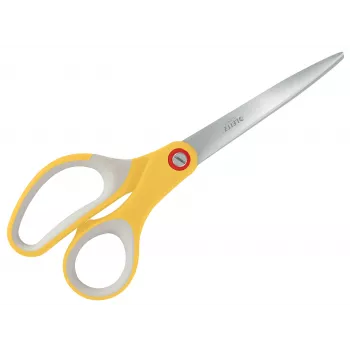 Leitz Cosy Titanium tijeras de oficina 205 mm, adultos, corte recto, simple, gris, amarillo, acero inoxidable, tijeras de oficina
