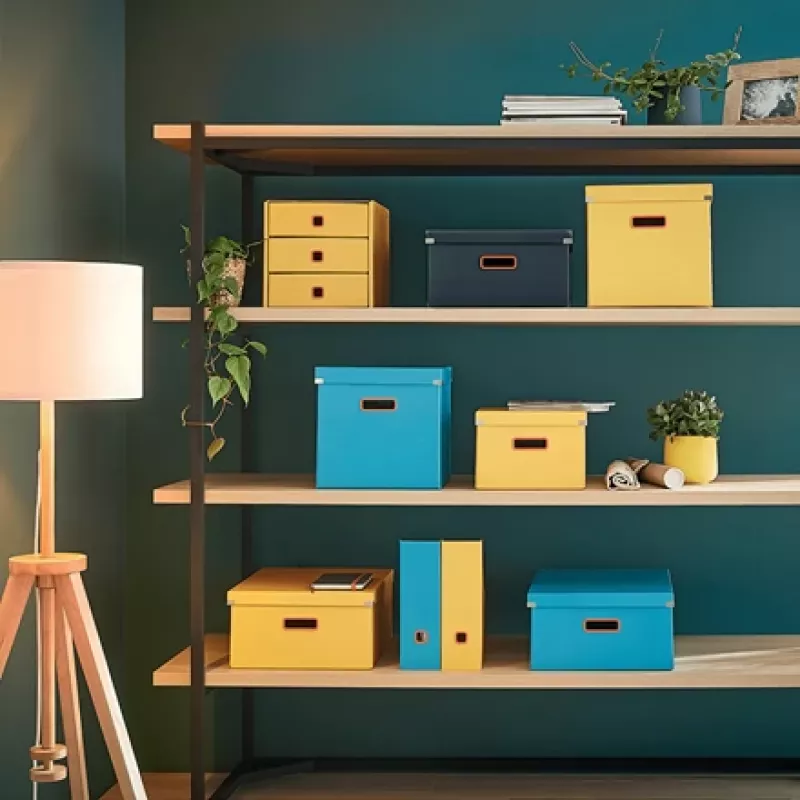 Leitz Click & Store Cosy Medium caja de almacenamiento, caja de almacenamiento, amarillo, rectangular, cartón, monocromático, interior