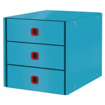 Leitz Click & Store Cosy cajonera (3 cajones), azul, cartón, 286 mm, 358 mm, 282 mm