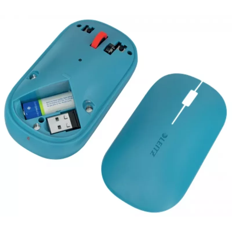 Leitz Cosy ratón inalámbrico, ambidiestro, RF Wireless + Bluetooth, 4000 DPI, azul