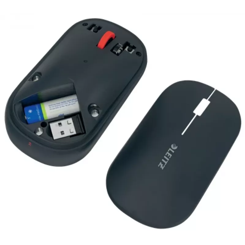 Leitz Cosy ratón inalámbrico, ambidiestro, RF Wireless + Bluetooth, 4000 DPI, gris