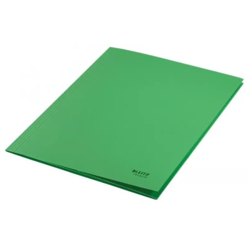 Leitz Recycle carpeta de cartón con 3 solapas, carpeta de archivo convencional, A4, cartón, verde, horizontal/vertical, 250 hojas