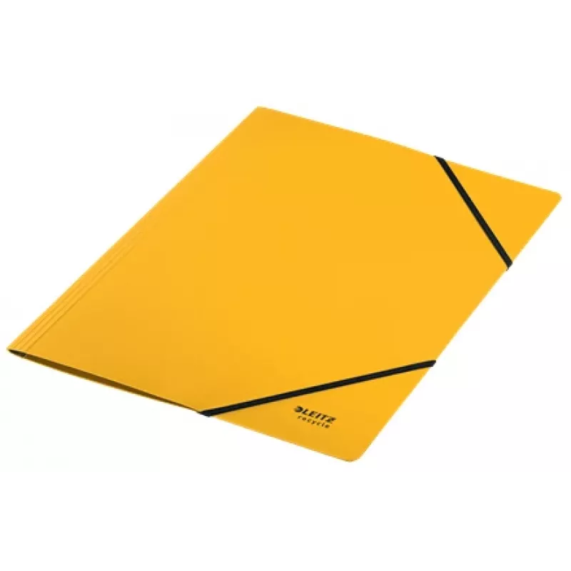 Leitz Recycle carpeta de cartón con gomas, carpeta de archivo convencional, A4, cartón, amarillo, horizontal/vertical, 250 hojas