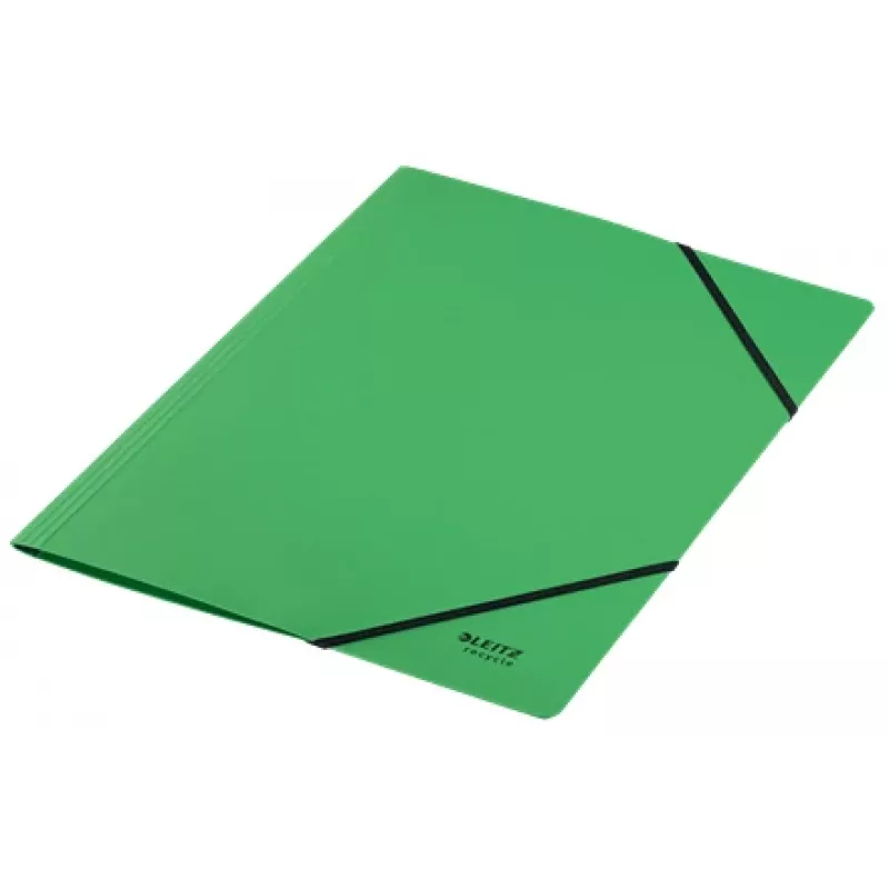Leitz Recycle carpeta de cartón con gomas, carpeta de archivo convencional, A4, cartón, verde, vertical/horizontal, 250 hojas