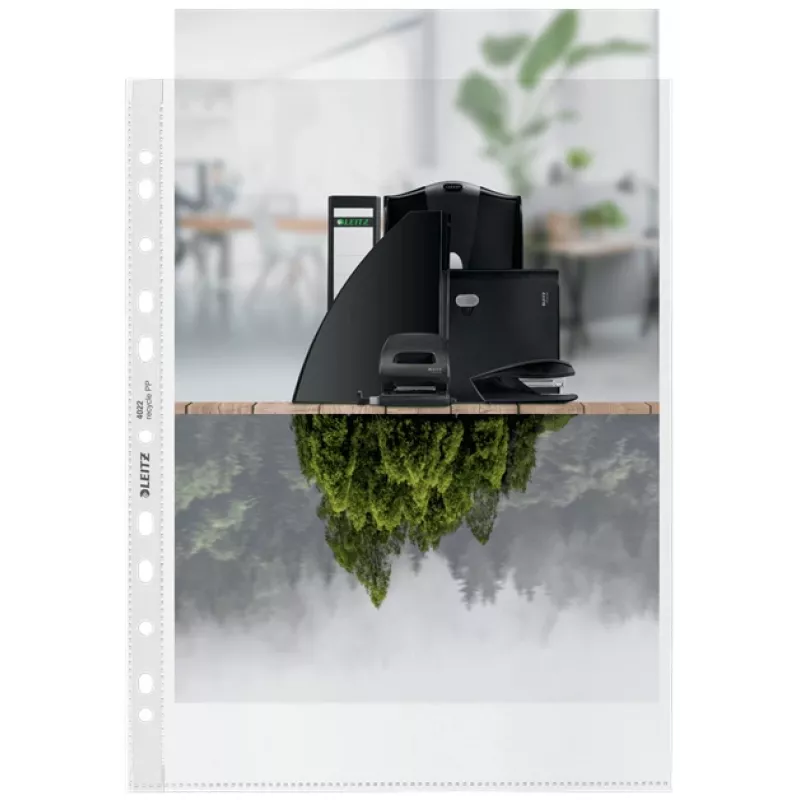 Leitz Recycle dispensador de fundas A4, 40 uds., 210 x 297 mm (A4), transparente, polipropileno (PP), vertical, superior, 0,07 mm