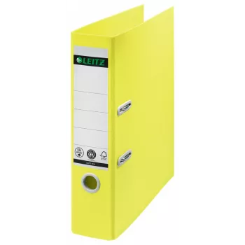 Leitz 180° Recycle archivador de palanca, A4, anilla redonda, almacenamiento, cartón, amarillo, amarillo