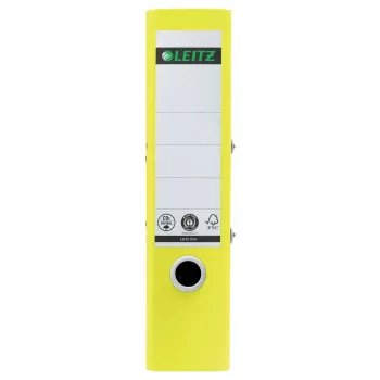 Leitz 180° Recycle archivador de palanca, A4, anilla redonda, almacenamiento, cartón, amarillo, amarillo