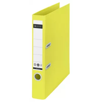 Leitz 180° Recycle archivador de palanca, A4, anilla redonda, almacenamiento, cartón, amarillo, amarillo