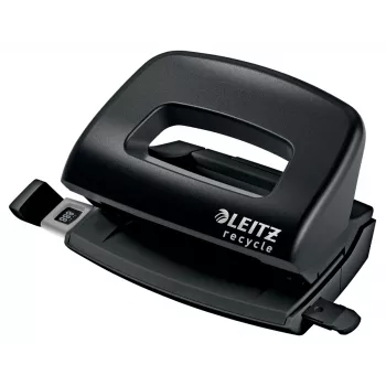 Leitz NeXXt Recycle perforadora mini, 10 hojas, negro, plástico, 8 cm, 5,5 mm, A4