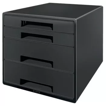 Leitz Recycle cajonera, 4 cajones, plástico, negro, 1 unidad, 287 mm, 270 mm