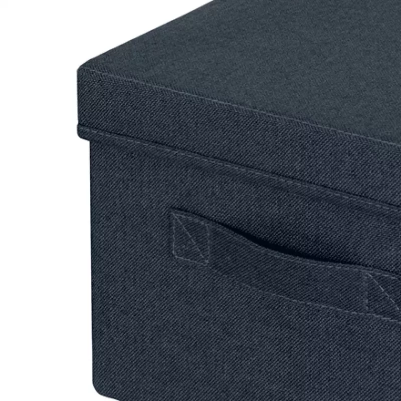 Leitz caja de almacenamiento de tela con tapa, mediana, pack de 2, caja de almacenamiento, azul, rectangular, tela, monocolor, tela