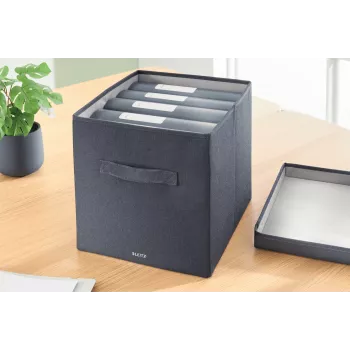 Leitz caja de almacenamiento de tela con tapa grande, pack de 2, gris, tela, 330 mm, 380 mm, 325 mm, 1,24 kg