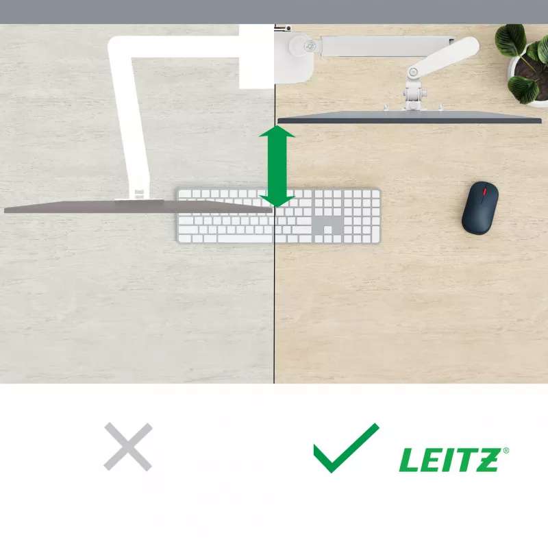 Leitz Ergo brazo de monitor individual que ahorra espacio, pinza/pasacables de mesa, 9 kg, 43,2 cm (17