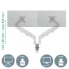 Leitz Ergo brazo doble para monitor que ahorra espacio, pinza/pasacables, 18 kg, 43,2 cm (17 inch), 81,3 cm (32 inch), 100 x 100 mm, gris