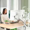 Leitz Ergo brazo doble para monitor que ahorra espacio, pinza/pasacables, 18 kg, 43,2 cm (17 inch), 81,3 cm (32 inch), 100 x 100 mm, gris