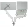 Leitz Ergo brazo doble para monitor y portátil que ahorra espacio, pinza/pasacables, 9 kg, 33 cm (13
