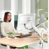 Leitz Ergo brazo doble para monitor y portátil que ahorra espacio, pinza/pasacables, 9 kg, 33 cm (13 inch), 81,3 cm (32 inch), 100 x 100 mm, gris