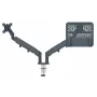 Leitz Ergo brazo doble para monitor y portátil que ahorra espacio, pinza/pasacables de mesa, 18 kg, 43,2 cm (17