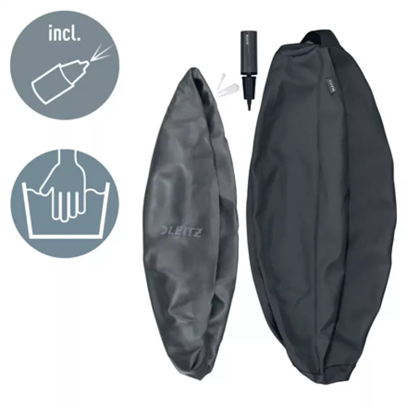 Leitz Ergo balón de asiento activo con sistema antirrodadura 65 cm, gris, talla única, 150 kg, TÜV, 65 cm, 2,87 kg