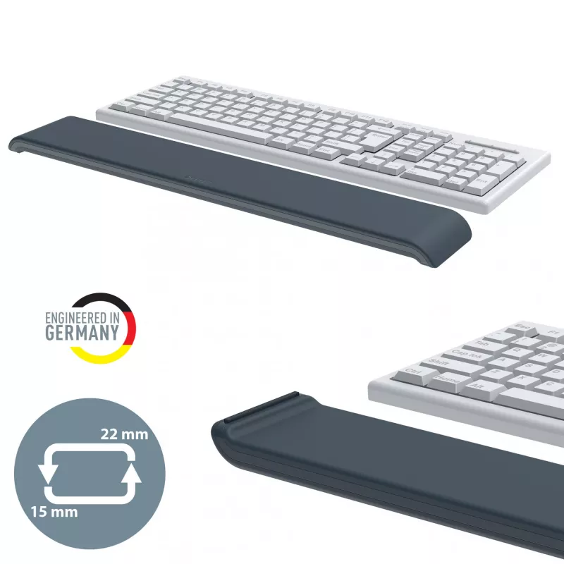 Leitz Ergo reposamuñecas ajustable para teclado, gris oscuro, 71 mm, 437 mm, 22 mm, 1 unidad