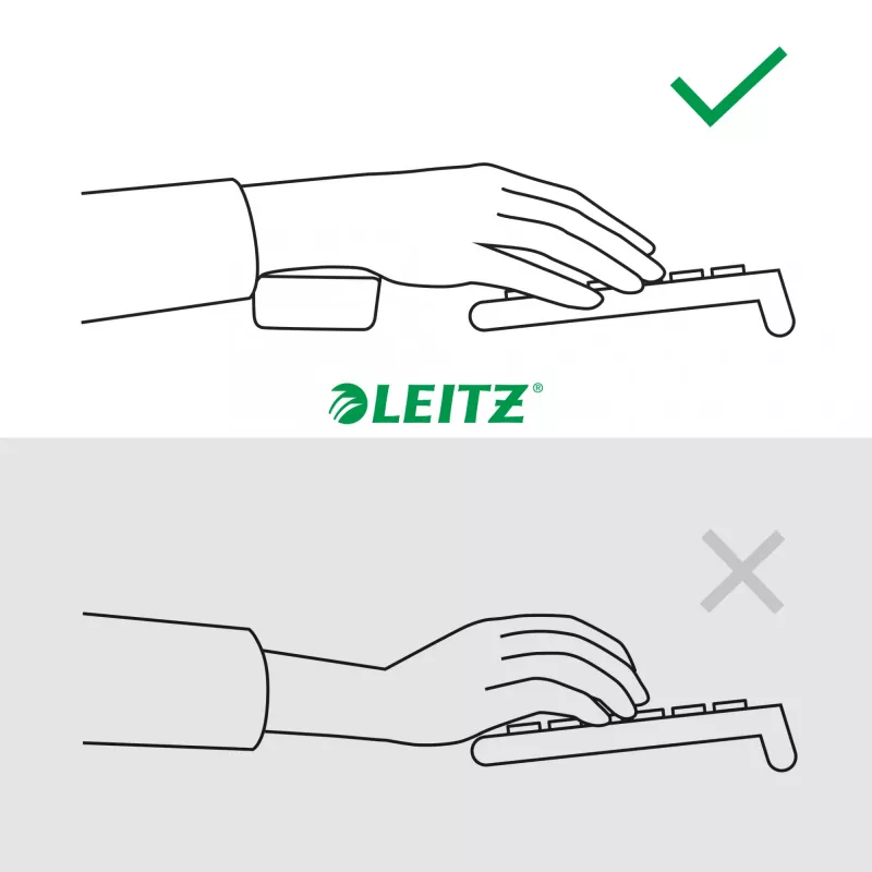 Leitz Ergo reposamuñecas ajustable para teclado, gris oscuro, 71 mm, 437 mm, 22 mm, 1 unidad