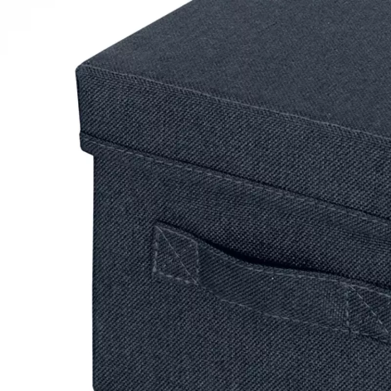 Leitz caja de almacenamiento de tela con tapa pequeña, pack de 2, caja de almacenamiento, azul, rectangular, tela, monocolor, tela