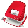 Leitz Perforadora WOW 5008 metal 2 taladros / 30 hojas, 30 hojas, rojo, blanco, metal, 8 cm, 5,5 mm, A6