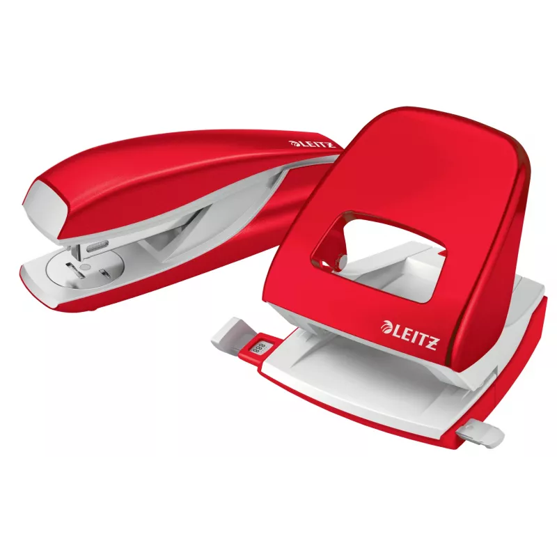 Leitz Perforadora WOW 5008 metal 2 taladros / 30 hojas, 30 hojas, rojo, blanco, metal, 8 cm, 5,5 mm, A6