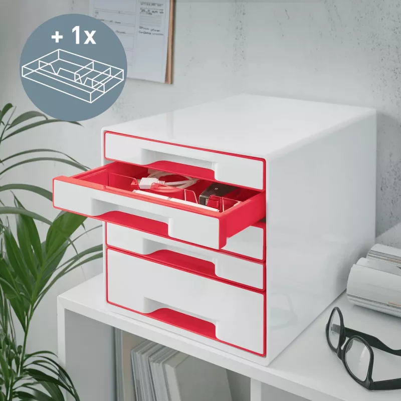 Leitz Cajonera WOW Cube 5 cajones, 5 cajones, plástico, 270 mm, 287 mm, 363 mm, 3,59 kg
