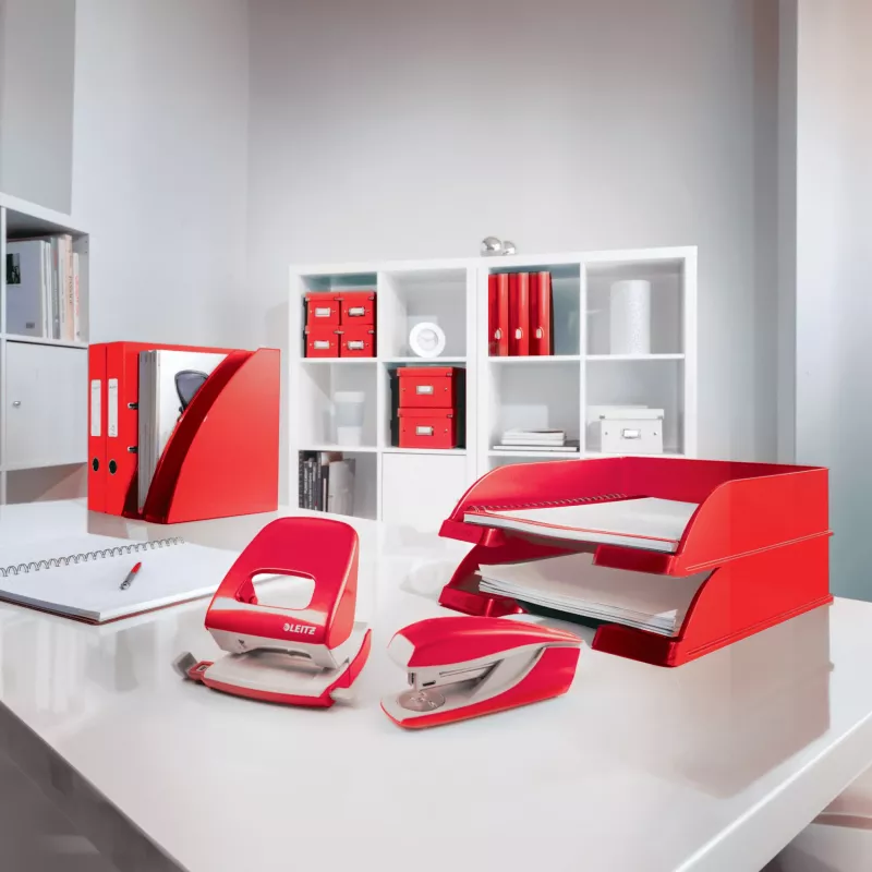 Leitz Bandeja para revistas WOW, rojo, plástico, A4, 75 mm, 258 mm, 312 mm