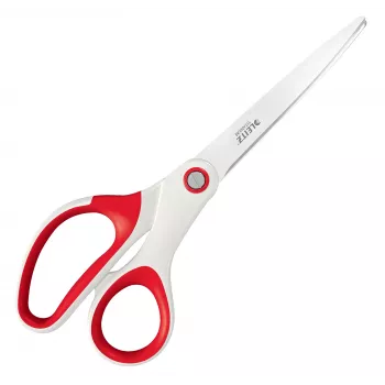 Leitz Tijeras de oficina WOW Titanium 205 mm, adultos, corte recto, unidad, rojo, blanco, acero inoxidable, tijeras de oficina