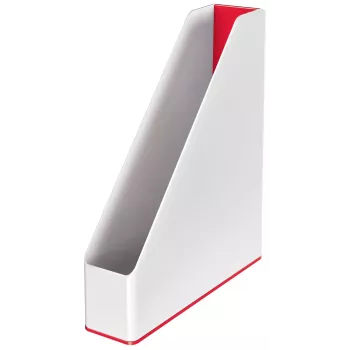 Leitz Archivador de revistas WOW Dual Colour, rojo, blanco, plástico, A4, 73 mm, 318 mm, 272 mm