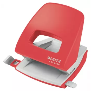 Leitz Perforadora NeXXt Recycle, 30 hojas, rojo, plástico, 8 cm, 5,5 mm, A4, A5, A6, Folio, US-Quart, 8 x 8 x 8 cm