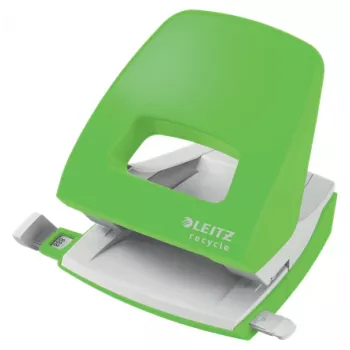Leitz Perforadora NeXXt Recycle, 30 hojas, verde, plástico, 8 cm, 5,5 mm, A4, A5, A6, Folio, US-Quart, 8 x 8 x 8 cm