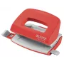 Leitz Mini perforadora NeXXt Recycle, 10 hojas, rojo, plástico, 8 cm, 5,5 mm, A4, A5, A6, Folio, US-Quart, 8 x 8 x 8 cm