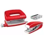 Leitz Set grapadora y perforadora Mini WOW, 10 hojas, rojo, P2, metal, 80 g/m², 3,5 cm