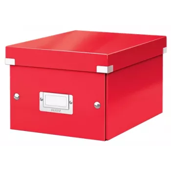 Leitz Caja de almacenamiento pequeña Click & Store WOW, caja de almacenamiento, rojo, rectangular, cartón, monocromático, interior