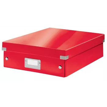 Leitz Caja organizadora mediana Click & Store WOW, caja de almacenamiento, rojo, rectangular, cartón, monocromático, interior
