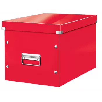 Leitz Caja de almacenamiento Click & Store WOW Cube Large, caja de almacenamiento, rojo, rectangular, cartón, monocromático, interior