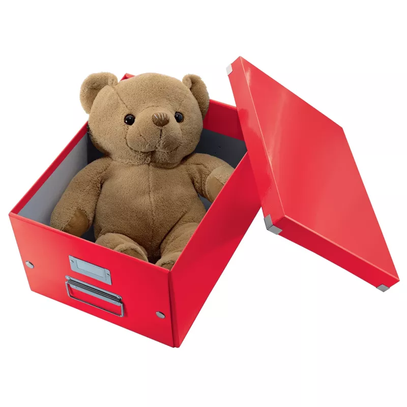 Leitz Caja de almacenamiento Click & Store WOW Cube Large, caja de almacenamiento, rojo, rectangular, cartón, monocromático, interior