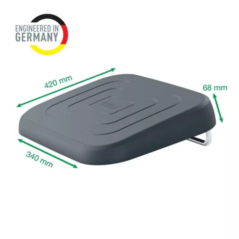 Leitz Reposapiés ajustable Ergo, 80 % plástico reciclado, gris, plástico reciclado, 34 cm, 42 cm, 340 mm, 420 mm